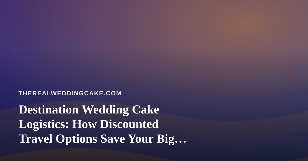 Destination Wedding Cake Logistics: How Discounted Travel Options Save Your Big Day