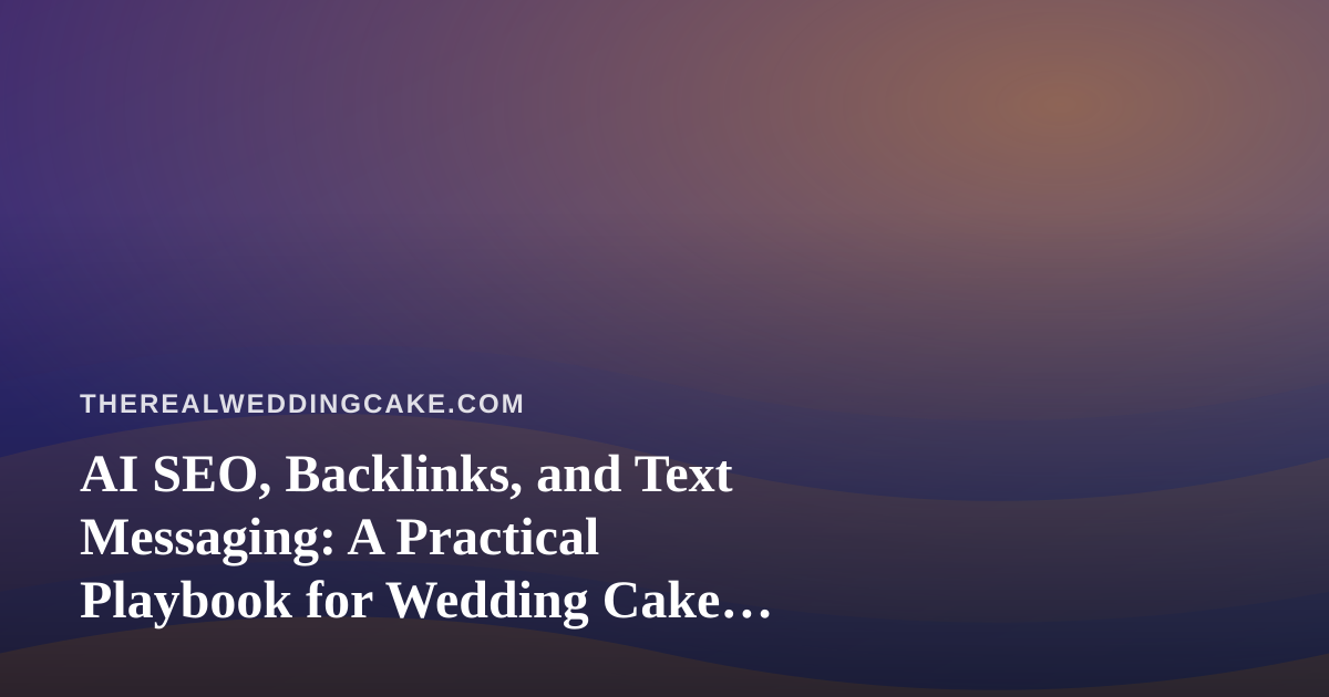 AI SEO, Backlinks, and Text Messaging: A Practical Playbook for Wedding Cake Studios