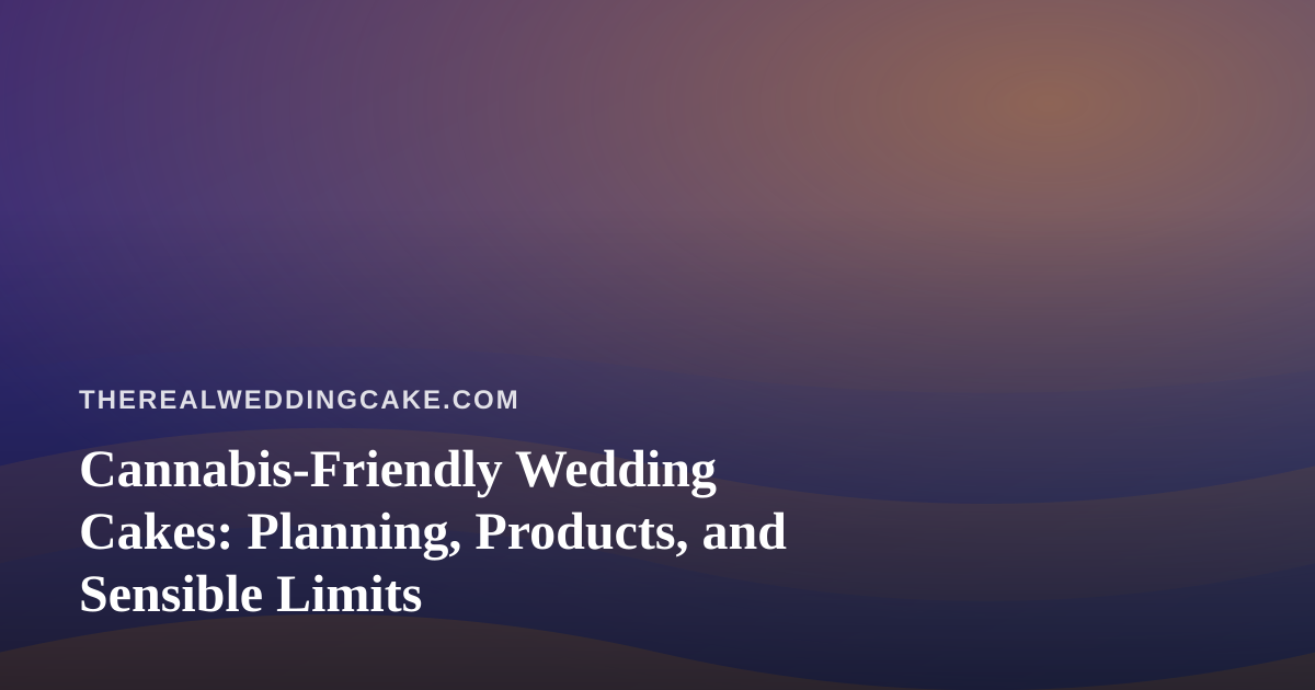 Cannabis-Friendly Wedding Cakes: Planning, Products, and Sensible Limits